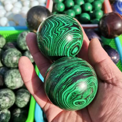 China Wholesale Green Gemstone Crystal Ball Natural Malachite Quartz Crystal Healing Ball from China for sale