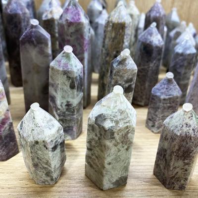 China China Crystal Point Healing Crystal Stone Wholesale Natural Plum Blossom Tourmaline Crystal Tower for sale