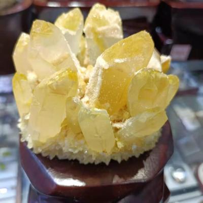 China China Wholesale Natural Popular Retail Crystal Yellow Topaz Citrine Crystal Cluster Stone From China For Decoration for sale