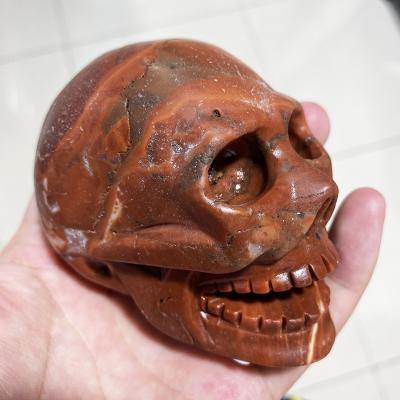 China Wholesale High Quality Skulls From China Crystal Crafts Hand Made Crystal Healing Obsidian Agate Red Skulls for sale