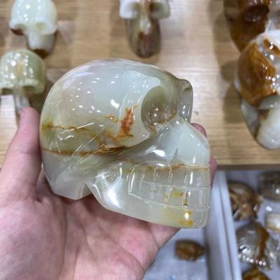 China Europe Further Class Afghanistan Crystal Skulls Handcrafted Carving Stone Jade Skulls For Gift Healing for sale