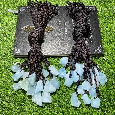 China Wholesale Natural Healing From China Crystal Pendant Sky Blue Quartz Crystal Aquamarine Stone Pendant For for sale