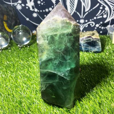 China Wholesale Natural Rough Stone Quartz Crystal Stone Healing Polished Raw Colored Fluorite From China for sale