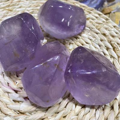 China China Wholesale Purple Natural Rough Stone Quartz Crystal Polished Amethyst Stone For Clear Healing for sale