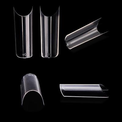 China 550Pcs Thin Clear Bag Short Straight Nail Tips XL Square Nail Tips Design For Nail Salon for sale