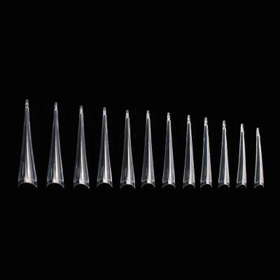 China Newest 120pcs XXXL Gel Nails C Curve XL Nail Bulk Stiletto Tips XXXL Thin Clear Long Nail Tips for sale