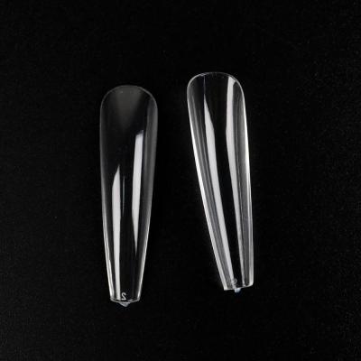 China French Ballerina Nail Tips Full Cover XXL Thin Clear Professional False Nail Tips Long for sale