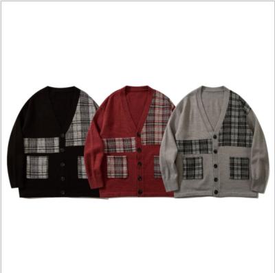 China Pullover SW Men's Checkered Sweater Fashion Men's Cardigan Cashmere Overcoat Knitwear for sale