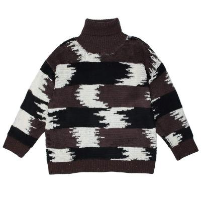 China Sweater Customization Man's Autumn Soft Warm Graffiti Winter Knitted Turtle Neck Sweater for sale