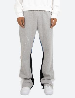 China Anti-Static Custom Logo Stretch Breathable Men Flared Outfit With Paint Sweatpants Sweatpants for sale