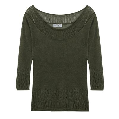 China Anti-wrinkle Switch OEM ODM Manufacturer Custom Sweater Crow Neck Boatneck Cotton Sweater Knit Sweater For Women for sale