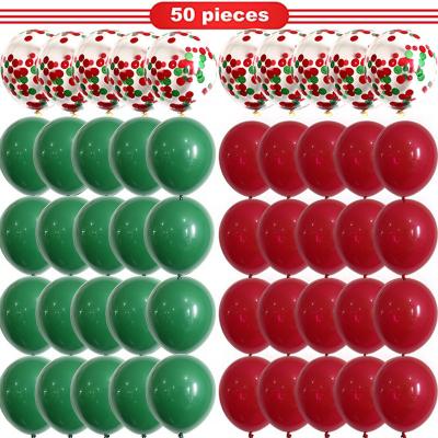 China Merry Christmas Balloon Chain Set Christmas Party Decorated with Dark Green Red Latex Balloons Other for sale