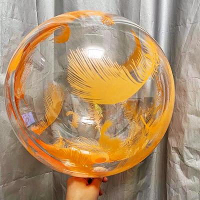 China Toy Wholesale Promotional Printed Feather Bobbleball Bobbleball Balloon Party High Hot Sale Transparent Decoration for sale