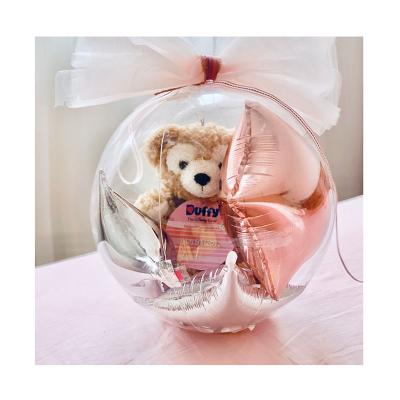 China Clear Bubble Balloon Gift Toy Wide Neck Bobo Balloon Baby Shower Favors New Year Gift Wedding Engagement Decor for sale