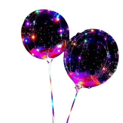 China Transparent Balloon Promotional Light Glow Balloon Toy Bobo Wedding Party Decoration for sale