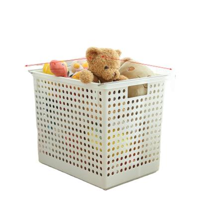 China Sustainable Stackable Plastic Baby Toy Food Clothes Storage Basket With Wheel for sale