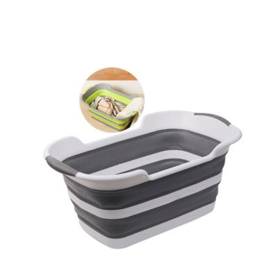 China Large Eco-friendly Durable Nordic Household Clothes Foldable Plastic Washing Laundry Basket for sale