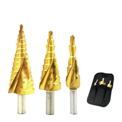 China Hss Step Drill Bit 4-12mm 4-20mm 4-32mm HSS Wood Power Tools HSS Metal Drilling for sale