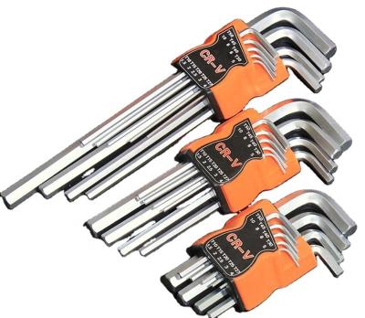 China Cr-v 1.5mm Metric Steel 2mm 2.5mm 3mm 4mm 5mm 6mm 8mm Long Arm Matt Ball End Hex Key Allen Wrench 10mm CRV 9 Pcs Set for sale