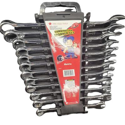 China 12pcs Chrome Vanadium Steel Wrench Combo Spanner Set Tool 8-24mm for sale