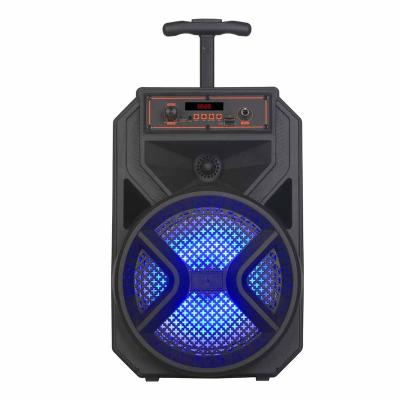 China 8 Inch Plastic LED Blinking Light Subwoofer Loudspeaker Cabinet Bass Speaker Surround Sound Box Party Plastic Home Multimedia Speaker for sale