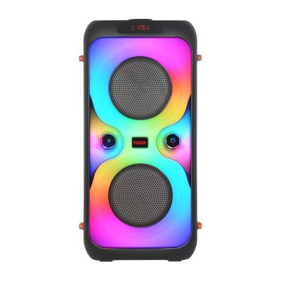 China Dual Lights 6.5inch High Power LED Flashing Light Yibok Portable Speaker Partybox Colorful Wireless Speakers With Microphone for sale