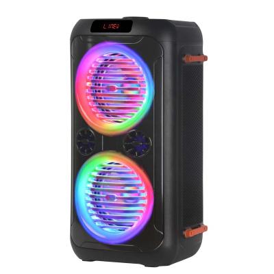 China Portable 6.5 Inch Dual LED Flashing Light Speaker With Led Party Light Box Speaker Subwoofer DJ Wireless Speakers for sale