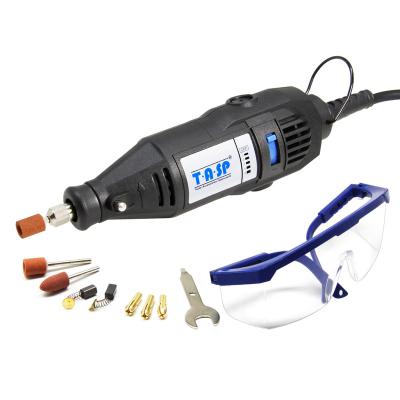 China TASP 220V 130W Electric Cutting/Grinding/Sharpening/Cutting/Cleaning/Engraver Polishing/Sanding Mini Drill Set Variable Speed ​​with 5pcs Accessories Rotary Tool Kit and Attachments for sale