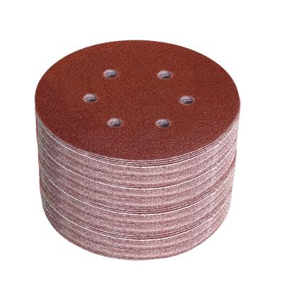 China 100pcs Wood Per Set 180mm Sandpaper Abrasive Disc Hook Sanding Loop Grit 60 80 120 180 240 for sale