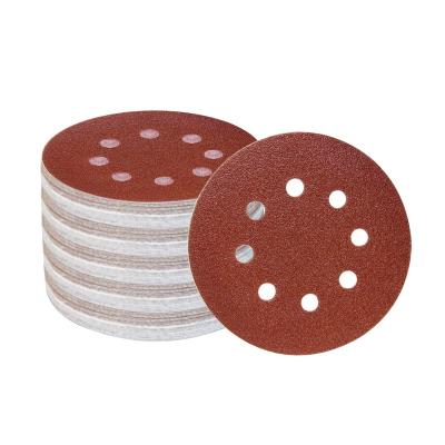 China 100pcs 125mm Wood Sandpaper Sandpaper Sandpaper Hook Sanding Loop Grit 60-1500 Sandpaper Sandpaper for sale