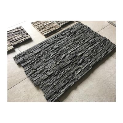 China Modern Black Faux Stacked Wall Stone Panels for sale