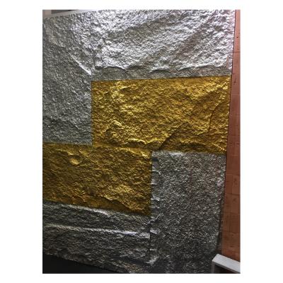 China Modern Gold Color PU Silver Stone Wall Panels for sale