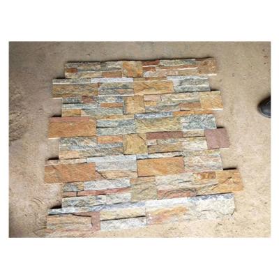 China Modern Exterior Rusty Color Natural Quartz Stone Wall Cladding for sale