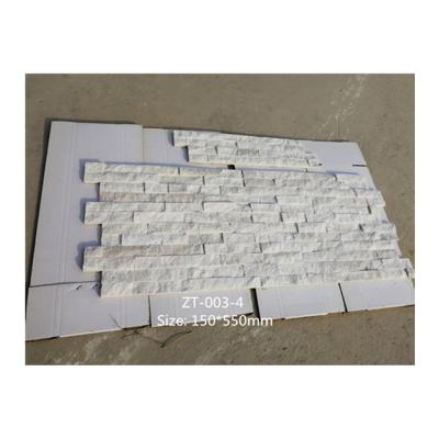 China Modern Outdoor White Color Natural Quartz Veneer Wall Brick Veneer Stone Cladding for sale