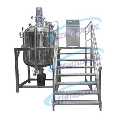 China 304 liquid or 316 material vacuum emulsifying mixer, ultrasonic emulsifier, vacuum mixing tank for sale