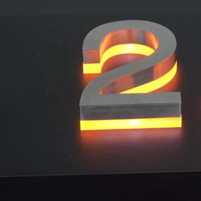 China Buildings Custom Outdoor Or Indoor Address Hous Metal Backlit Led Number for sale