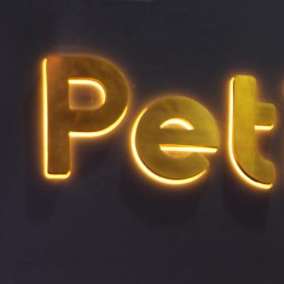 China 3D Buildings Led Backlit Channel Letter Sign With Mirror Polished Gold for sale