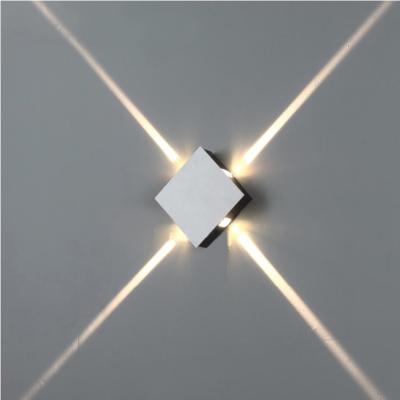 China Modern Outdoor Narrow Beam 4 Ways Wall Lightinig LED Wall Lamp 4W Cross Light For Hotel for sale