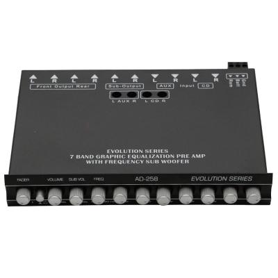 China High End Iron Car Equalizer 7 Band Car Audio Equalizer With Frequency Subwoofer for sale