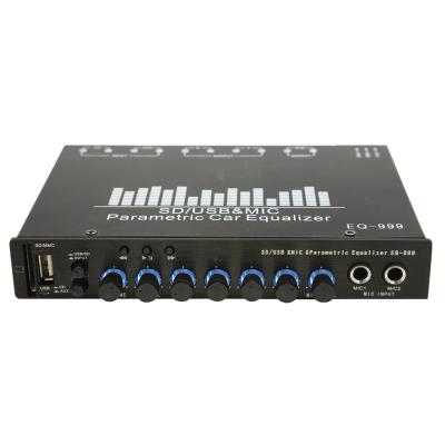 China High End 4 Iron Band Car Audio Equalizer with USB/SD/Double Mic Input for sale