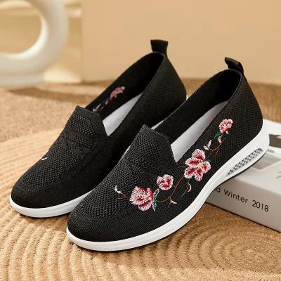 China Flat G-sk3 Women's Summer Slip-on Flat Shoes Casual Ladies Running Walking Style With Round Toe Lightweight Knit Upper Mesh Insole for sale