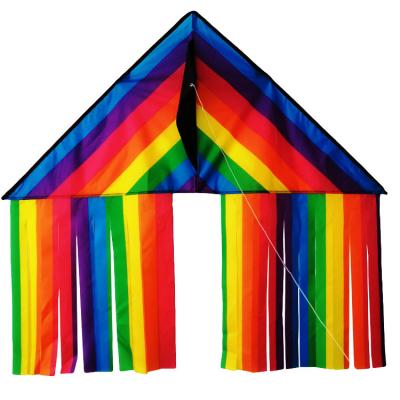 China High Quality Rainbow Color Ripstop Large Rainbow Color Polyester Delta Kite For Outdoor Use for sale