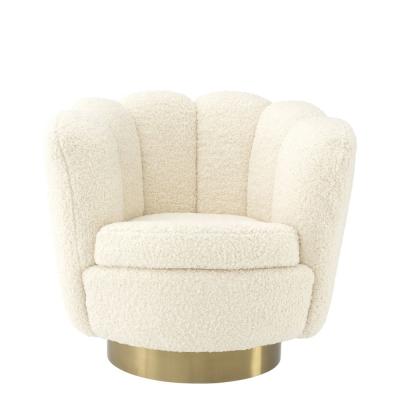 China Modular Lounge Rotate Swivel Sherpa Shell Sofa Teddy Fur Wool Fabric Armchair Single Seat Popular Shearling Sofa Chair for sale