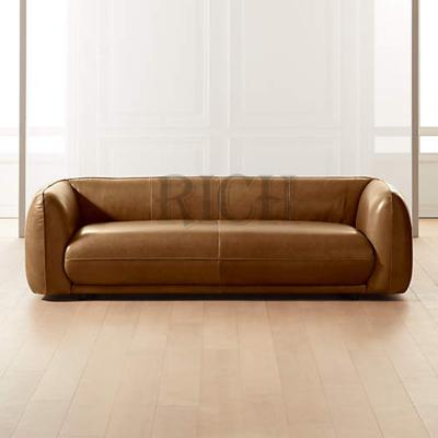 China Modular Italian high quality leather sofa living room furniture leather three seater sofa for home genuine leather sofa for sale