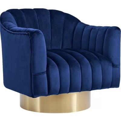 China Contemporary Leisure Fabric Velvet Accent Living Room Sofa Chair Fancy Single Nordic Blue Sofa for sale