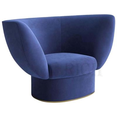 China Modular Armchair Living Room Home Lounge Chairs Single Seat Fabric Velvet Armchair Dark Blue Velvet Accent Chair for sale