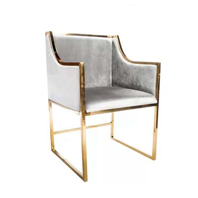 China New Arrival Stainless Steel Leg Dining Chairs With Luxury Gold Frame For Dining Room Whosale Furniture Armchair for sale