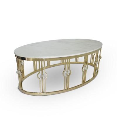 China Eco - Friendly Modern Base Metal Stainless Steel Coffee Table Side Marble for sale