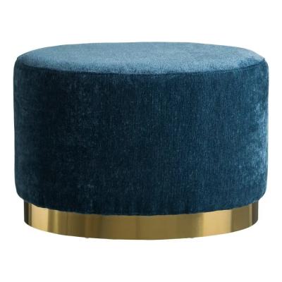 China stool home & Modern Sofa Bedroom Room Stool Design Living Room Furniture Ottoman Base Gold Velvet Fabric Ottoman for sale