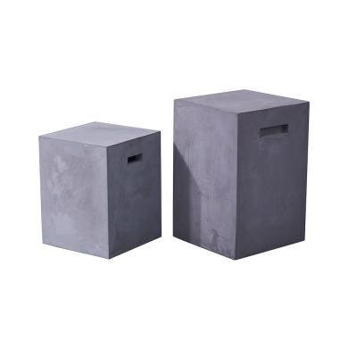 China Matte Cement Table Stool For Sale Durable Antique Outdoor Furniture Table Garden Used Concrete Cube Table Stool for sale